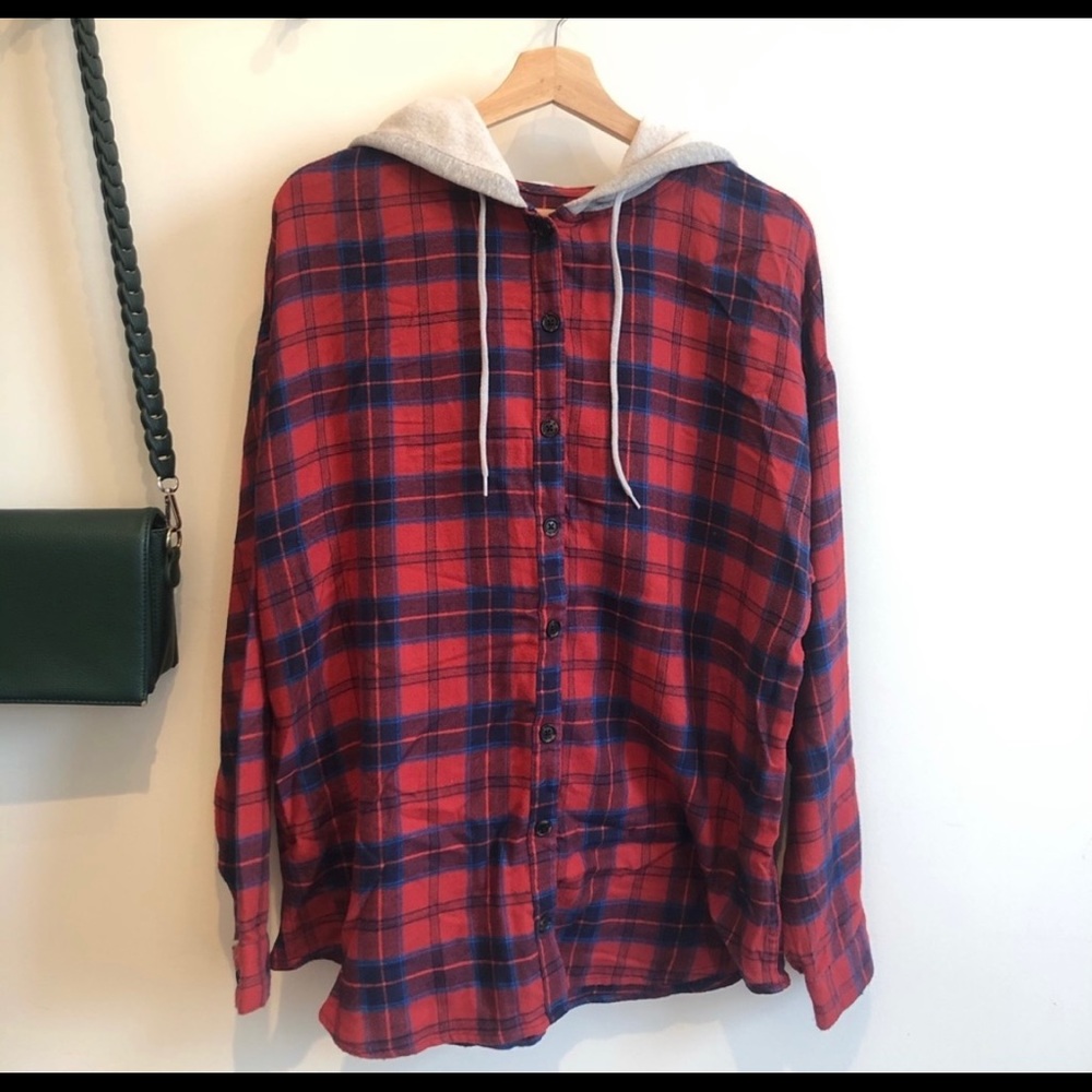 BDG hooded flannel